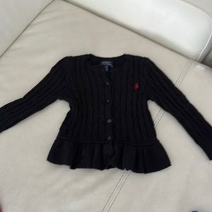 toddler girl Polo Ralph Lauren peplum sweater 3T